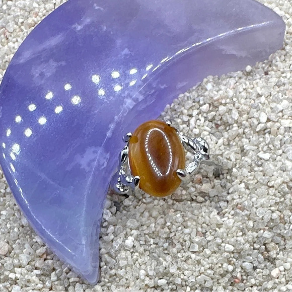 Alquimia Silver and Amber Ring - Picture 1 of 6